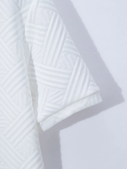 Men's Summer New Style Solid Color Knitted Short Sleeve Cardigan with Long Pants Casual Set Sporty Look from Mainland China