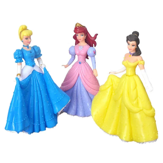5Pcs/Set Disney Princess Snow White Cinderella Belle Sleeping Beauty Mermaid PVC Action Figure Model Toys Doll Girl Special Gift.