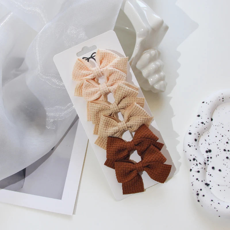 6/10Pcs/Set 2025 Fashion New Cute Ribbon Bowknot Hair Clips for Kids Handmade Baby Girls Hair Accessories