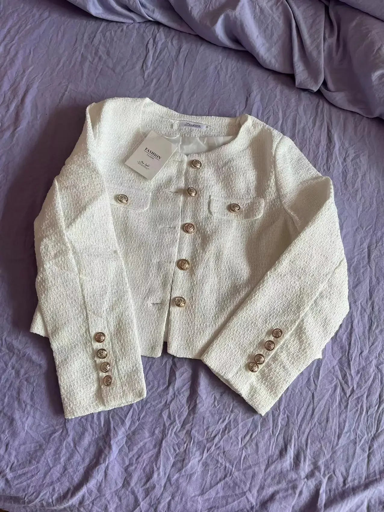 Frühling und Herbst Koreanische Mäntel Frauen Jacke Neue Französisch Wolle Tweed Mantel Mode High-end-Gold Taste Kurze Schlanke temperament.