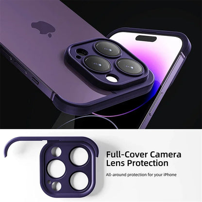 Frameless Silicone Bumper with Lens Protector Case for IPhone 17 Air 14 13 12 15 16 Pro Max Plus 15Pro 16Pro IPones Corner Cover.
