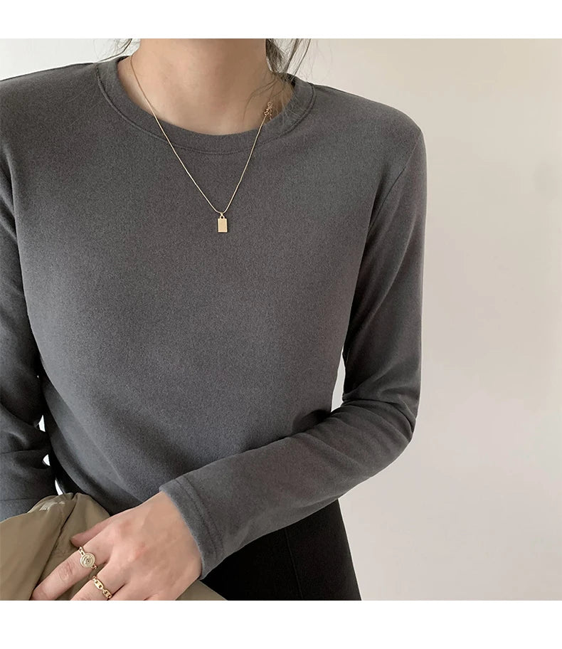 Winter Frauen Pullover T Shirt Frauen Oversize T-Shirt Frau Kleidung Weibliche T Tops Pullover Langarm Rohr Gestrickte T-shirt Top