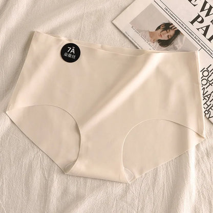6pcs Seamless Mulberry Silk Panties Women's Ultra-thin Underwear Sexy High-elastic Soft Breathable Female Daily Panties.