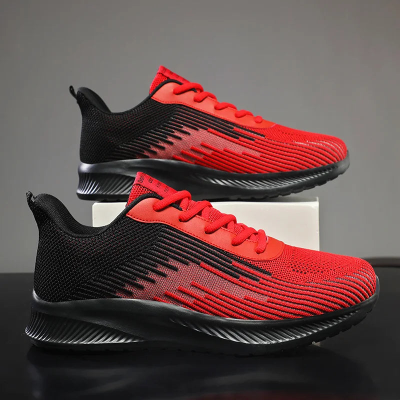 Summer Hot Sale Red Mesh Men Running Sneakers Big Size 47 Light Breathable Women Training Shoes Non-slip Sport Shoes for Man.