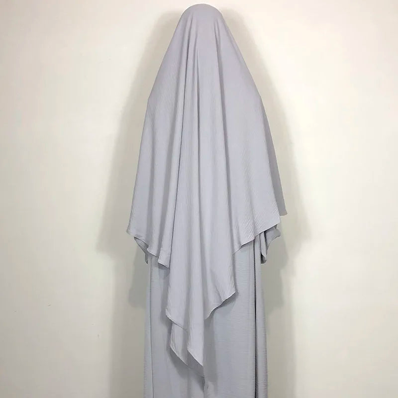 New One Layer Jazz Crepe Diamond Khimar High Quality Muslim EID Ramadan Islamic Clothing Tie Back Prayer Hijab Dropshipping.