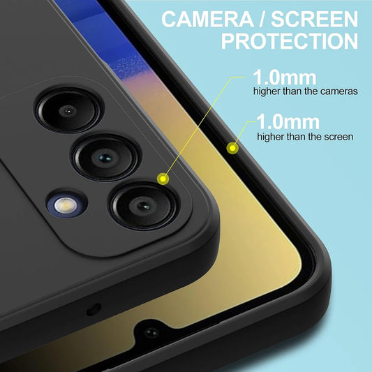 Ultra Thin Matte Soft Silicone Case For Samsung Galaxy S25 S24 S23 S22 S21 FE Plus Ultra A06 A16 A26 A36 A56 Black Cover Bumper.