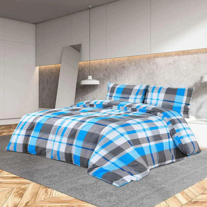 Luxury Blue and Grey Bedding Set 200x200 cm Soft Cotton Comfortable Home Decor.
