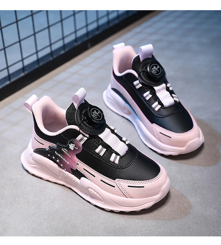 Fashion Children Shoes Boy Sneaker Non-slip School Casual Walking Shoes Leather Tennis Sport Shoes for Kids Girls 5 To 16 Years.