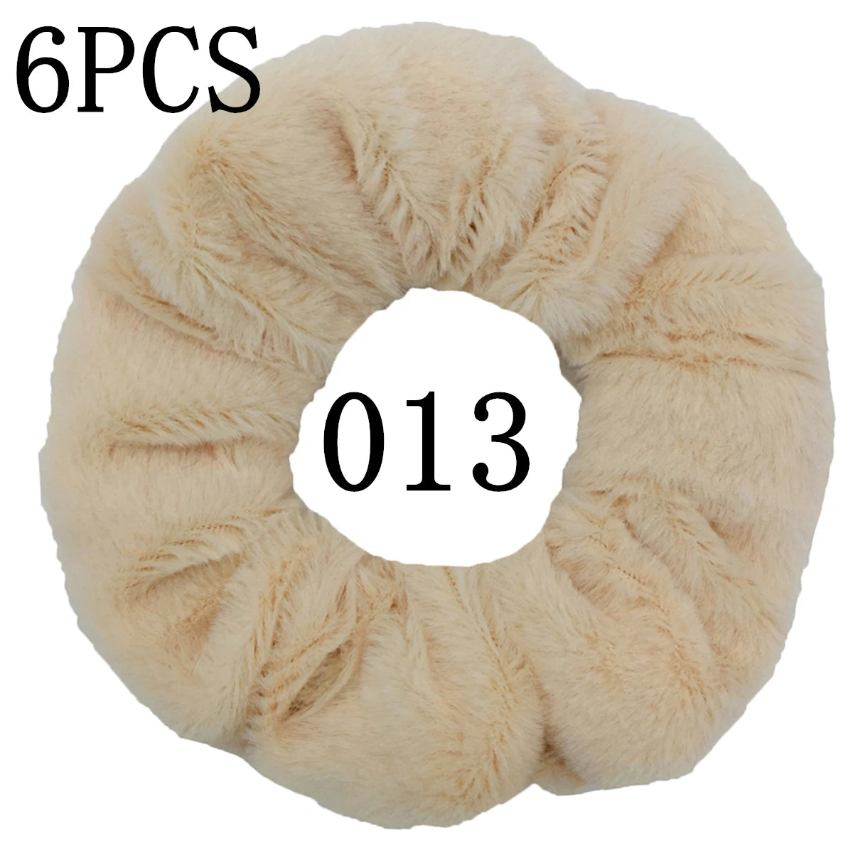 6pc Hair Scrunchies Furry Elastic Band Women Girl Ponytail Holder Rubber Ties Accessories Plush Faux Fur Soft Chiffon Headband
