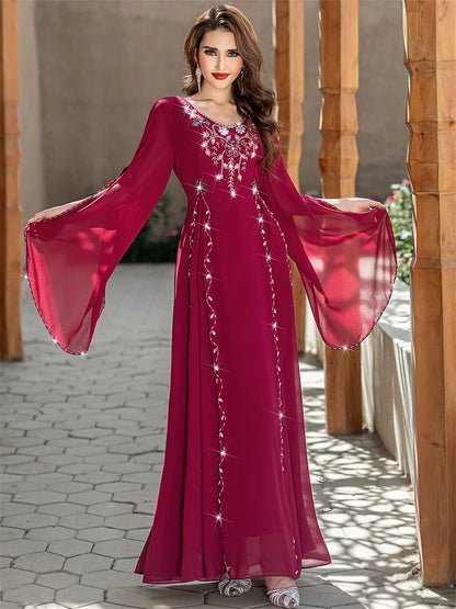 Ramadan Eid Red Abaya Damen Dubai Arab Islam Prayer Clothes Muslim African Dresses For Women Kebaya Kaftan Robe Musulmane Femme.