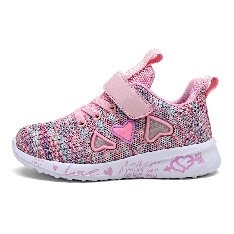 Girls Casual Shoes Light Mesh Sneakers Kids Summer Children Spring Autumn Tenis Cute Sport Cartoon Female Running Sock Footwear.
