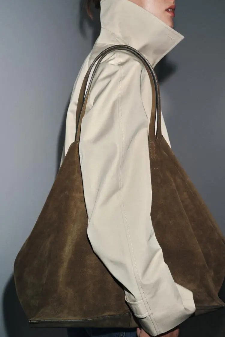 WOMEN'S LARGE SUEDE BAG, Luxury Designer New Tote Bag for Everyday Style, Large capacity Fashion Shoulder Handbag for Ladies.