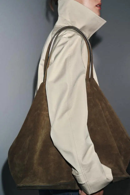 WOMEN'S LARGE SUEDE BAG, Luxury Designer New Tote Bag for Everyday Style, Large capacity Fashion Shoulder Handbag for Ladies.