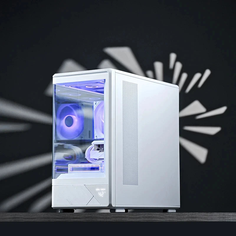 JONSBO D200 MATX Case (Column-Free Curved Sea View/240 Radiator/ATX Power Supply/Digital Display/Type-C Gen2 10Gbps+).