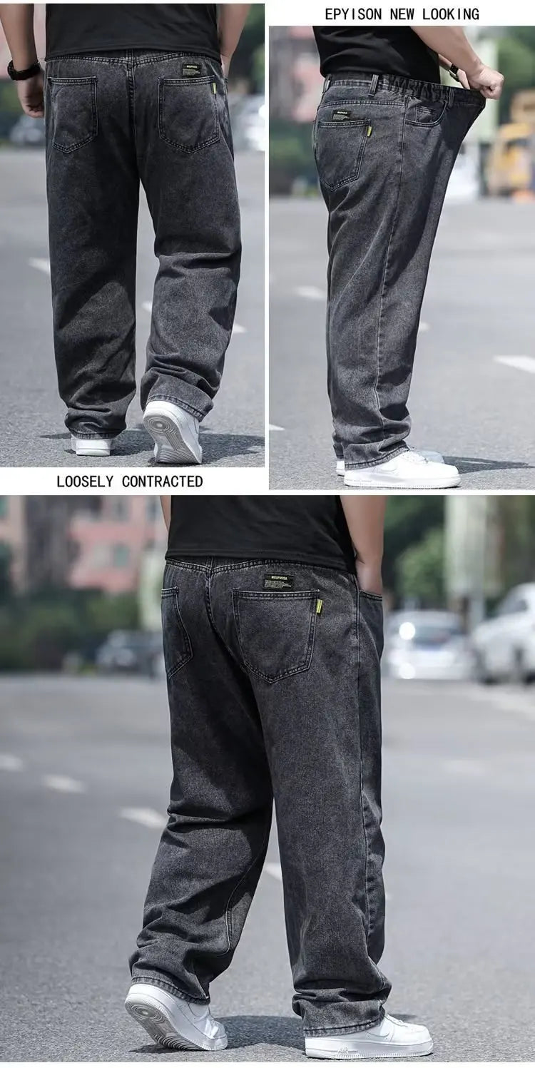 Oversize Jeans for Man Male Jeans Pants Denim Pants Men's Jean Big Size Baggy Y2k Mens Cargo Black New Wide Leg Trousers.