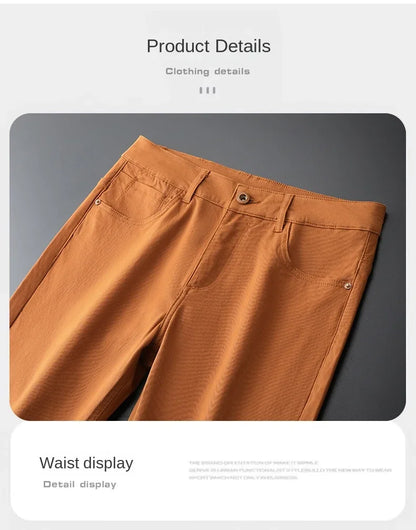 Seven-Color Stretch Jean Men's Trendy Wild Simple 97% Cotton High-End Slim-Fitting Small Straight Casual Men's Clothing Trousers.