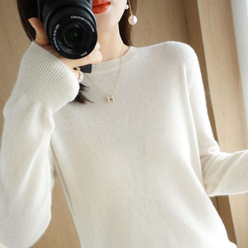 2025 frauen Pullover Frühling Herbst Lange Hülse O-ansatz Pullover Warme Bodenbildung Shirts Koreanische Mode Pullover Strickwaren Weiche Jumper.