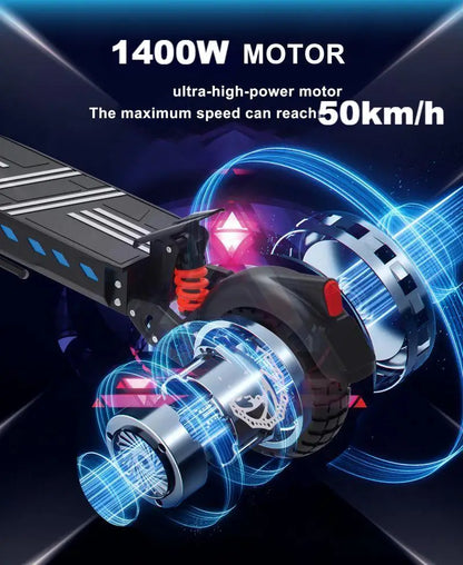 Drive Tron DT10 1400W Power Motor 48V 15.6AH Battery 10inch Folding E-Scooter Off-road Electric Scooters.