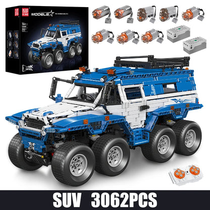 Mould King 13088 13089 Technical Car Toys The RC Avtoros Shaman 8x8 Building Block Assembly Car Brick Set Kids Christmas Gift