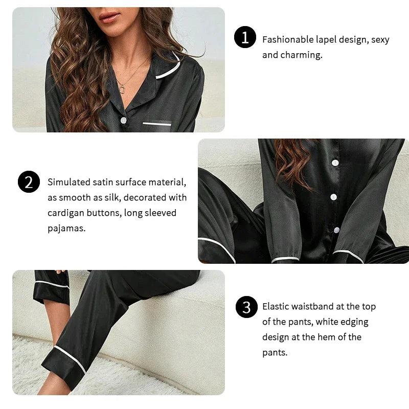 Großes Damen-Pyjama-Set, langärmelige Hose, Cartoon-Studenten-Nachtwäsche, Homewear, zweiteilige Strickjacke, Nachtwäsche, Loungewear.