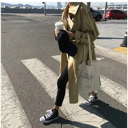 Graben Frauen Freund Herbst Koreanische Feste Weibliche Lange Stil Student Ins Alle-spiel Heißer Verkauf Neue Ankunft Harajuku Unisex outwear.