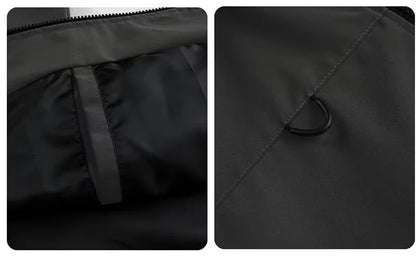 Outdoor Windbreaker Hooded Jacket Men Softshell Zip Up Windproof Waterproof Mountain Skiing Hiking Camping Jacket Autumn Coats