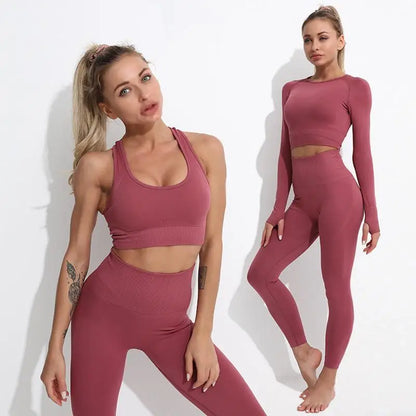 2/3/4pcs Seamless Gym Set Sport outfit Suits for Fitness Clothing Yoga Set For Women Sportswear Yoga Clothes Woman Active Wear.