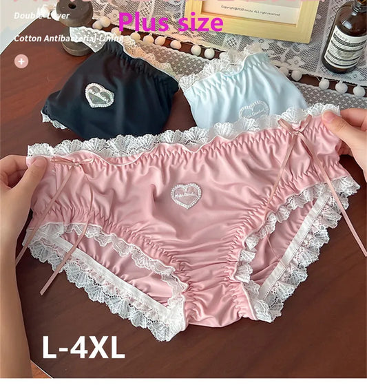 Sexy panties Plus size ropa interior femenina lace lenceria sweet calzones para mujer high elasticity underwear women Lingerie.