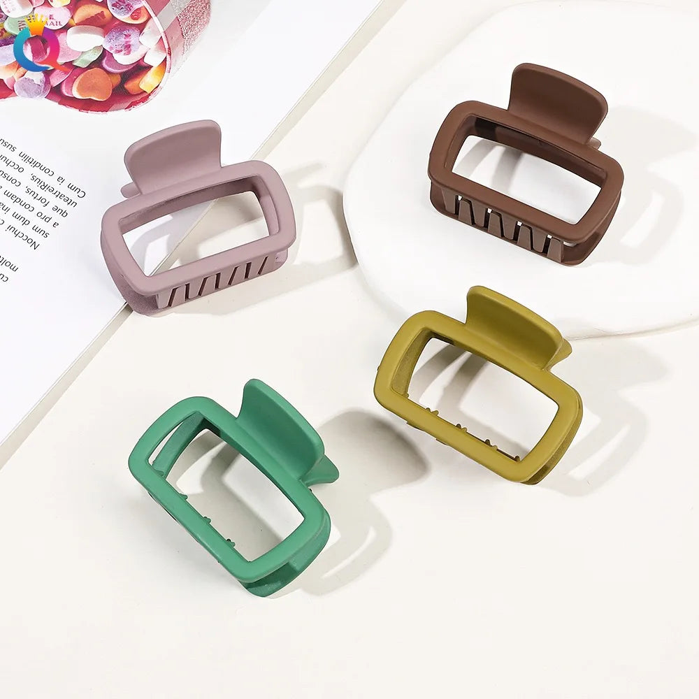 4 Pack Medium Small Hair Clips for Women, Claw Clips for Thick Thin Hair, Strong Hold Square Jaw Clips