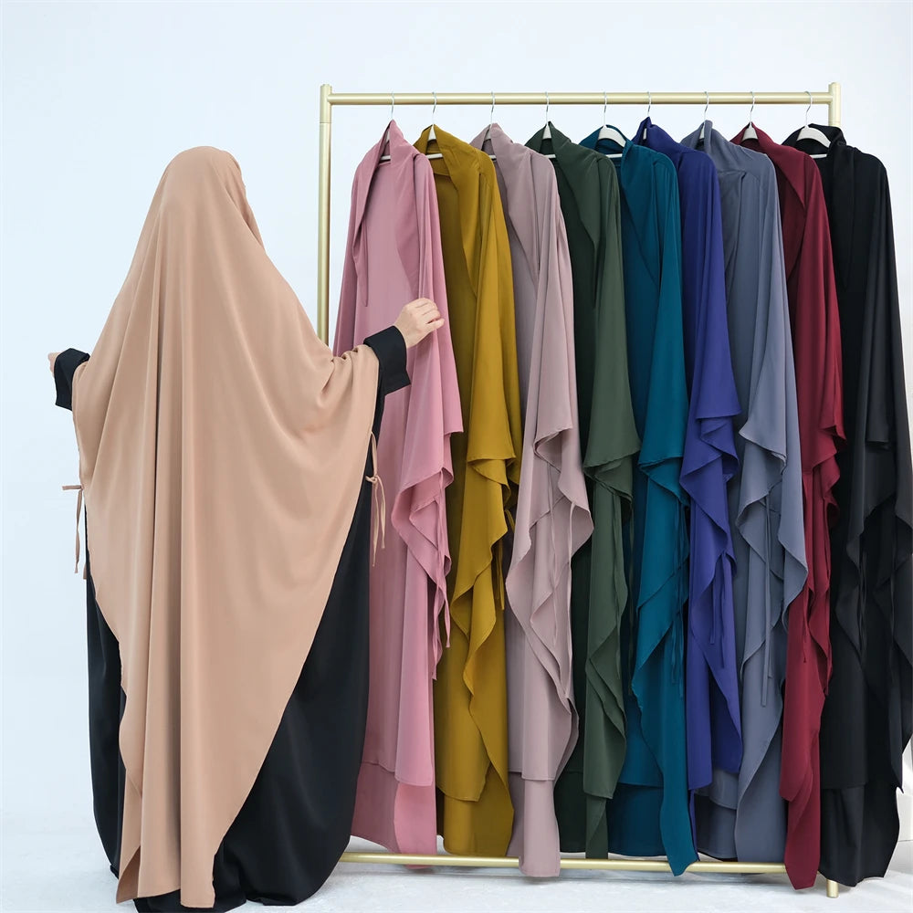 Ramadan Eid Khimar Abaya Dubai Turkey Islam Muslim Maxi Hijab Dress Nida Prayer Clothes For Women Kebaya Robe Femme Musulmane.