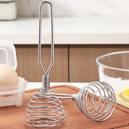 New Stainless Steel Manual Press Type Egg Beater Creative Honey Spoon Mixer Milk Jam Stirring Spoon Kitchen Baking Cooking Tools.