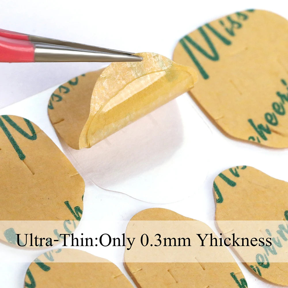 10Sheets/240Pcs  Double Side Adhesive Tape Glue Sticker For Fake Nails Super Sticky Waterproof Breathable Transparent Jelly Glue.