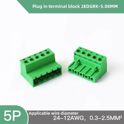 2EDGRK 5,08 mm Header Socket Plug-IN Terminal Blocks Schraubtyp PCB Male Connectors 2P -24P
