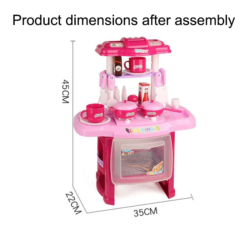 Kids Kitchen Playset,Pretend Food Kitchen Toys-Play Kitchen Accessories Cutting Food Toy, Pretend Play for Boys, Girls.