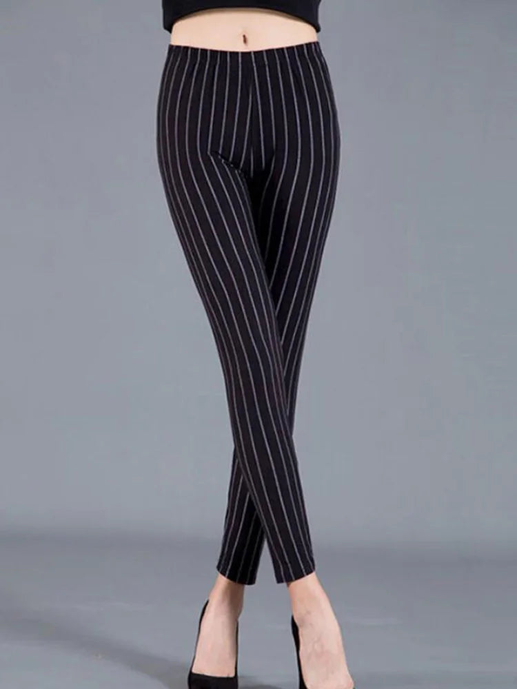 CUHAKCI Weibliche Fitness Leggings Frauen Drucken Plaid Leggings Dame Sexy Dünne Bleistift Hosen Push-Up Elastische Taille Hose