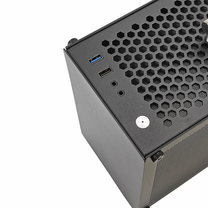 METALFISH T40 Mini ITX Black Case 7L Gaming Computer Chassis Compact transparent PC Support SFX PSU/70mm Cooler With Handle.