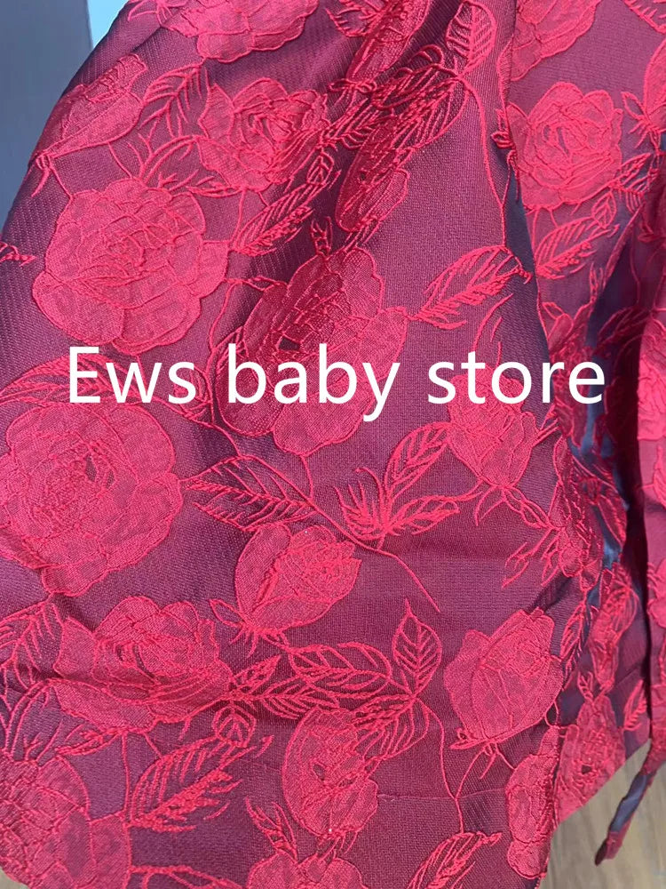 Sommer neue Kinder Prinzessin Ballkleid Kinder Bogen Puff Ärmel Design Hochzeit Geburtstag Taufe Party rote Kleider für eid a2051.