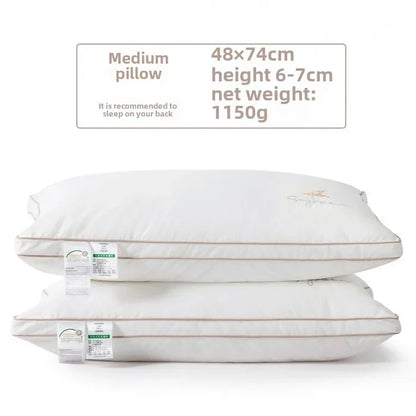 Class A cotton soybean fiber pillow core washable five-star hotel pillow adult neck protection household feather velvet pillow