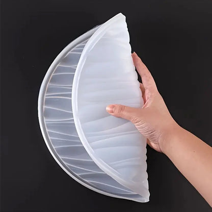 Large Round Tray Silicone Mold Oval Cement Plaster Tray Molds Epoxy Resin Jewelry Display Tray Mould DIY Home Decoration Making.