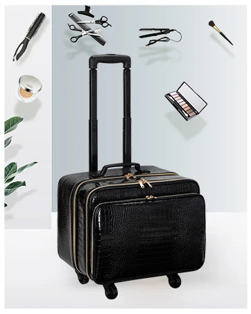 Makeup Bag Portable Cosmetic Bag Large Capacity Travel Makeup Case Organizer Black For Women Toiletry Bag for Girls Traveling.