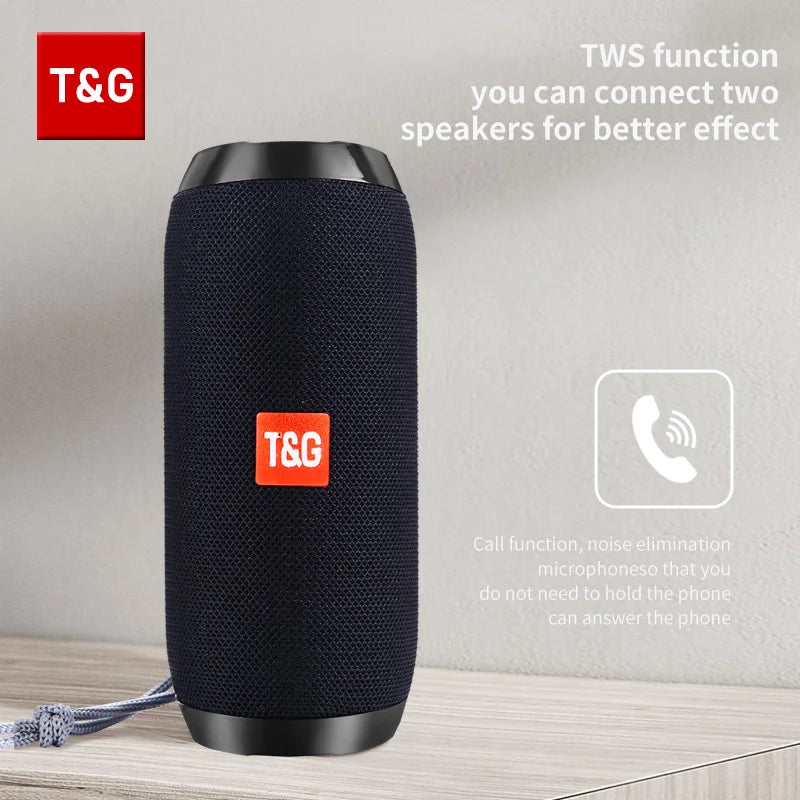Bluetooth Speaker T&G TG117 Portable TWS Sound Box Waterproof Loudspeaker Outdoor Stereo Surround Speakers Support TF FM Radio.