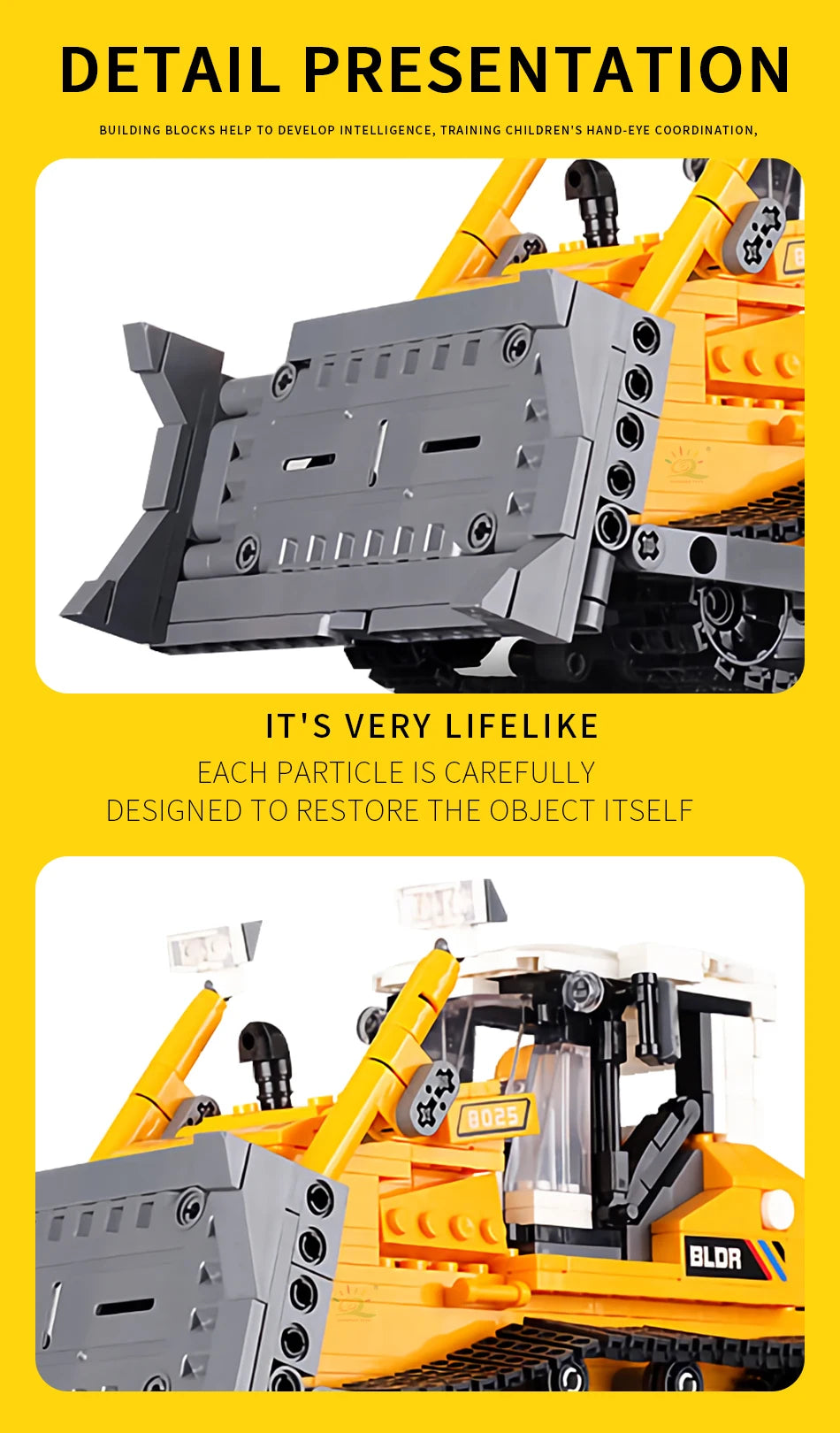 HUIQIBAO Engineering Truck Building Blocks Vehicle Excavator Bulldozer Crane Car Bricks City Construction Toys For Children Boys.