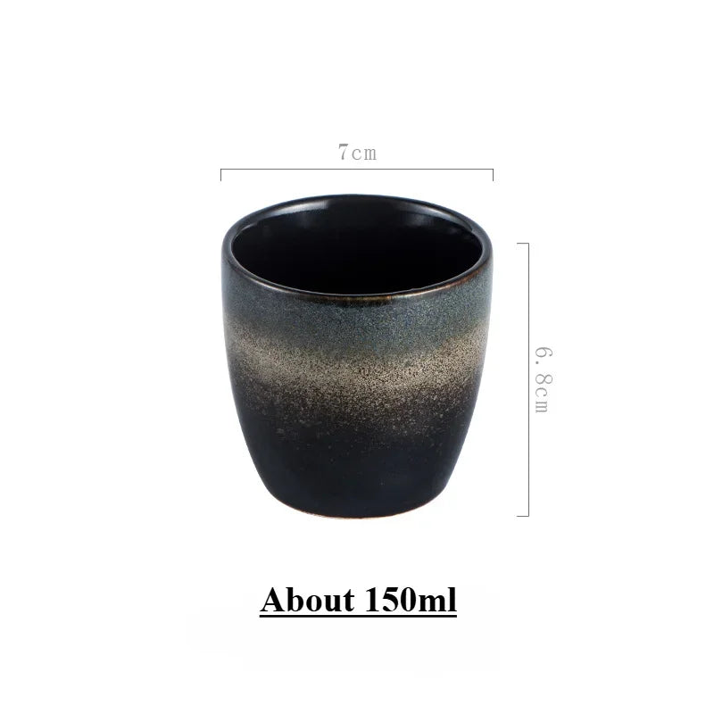 Japanese Ceramic TeaCup Stoneware Mug Soup Cup for Tea Ceremony Minimalist Style Hotel Home Decoration Heat-resistant Thickened.