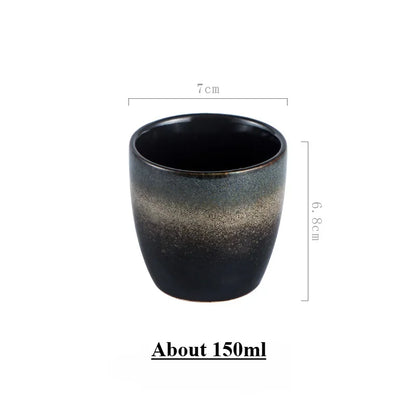 Japanese Ceramic TeaCup Stoneware Mug Soup Cup for Tea Ceremony Minimalist Style Hotel Home Decoration Heat-resistant Thickened.