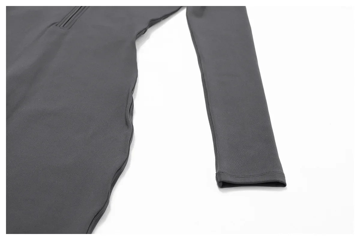 Spring Summer Thin Quick Dry One-Piece Aerial Yoga Suit Long Sleeve Fitness Sports Bodysuit Women Elastic No Mat