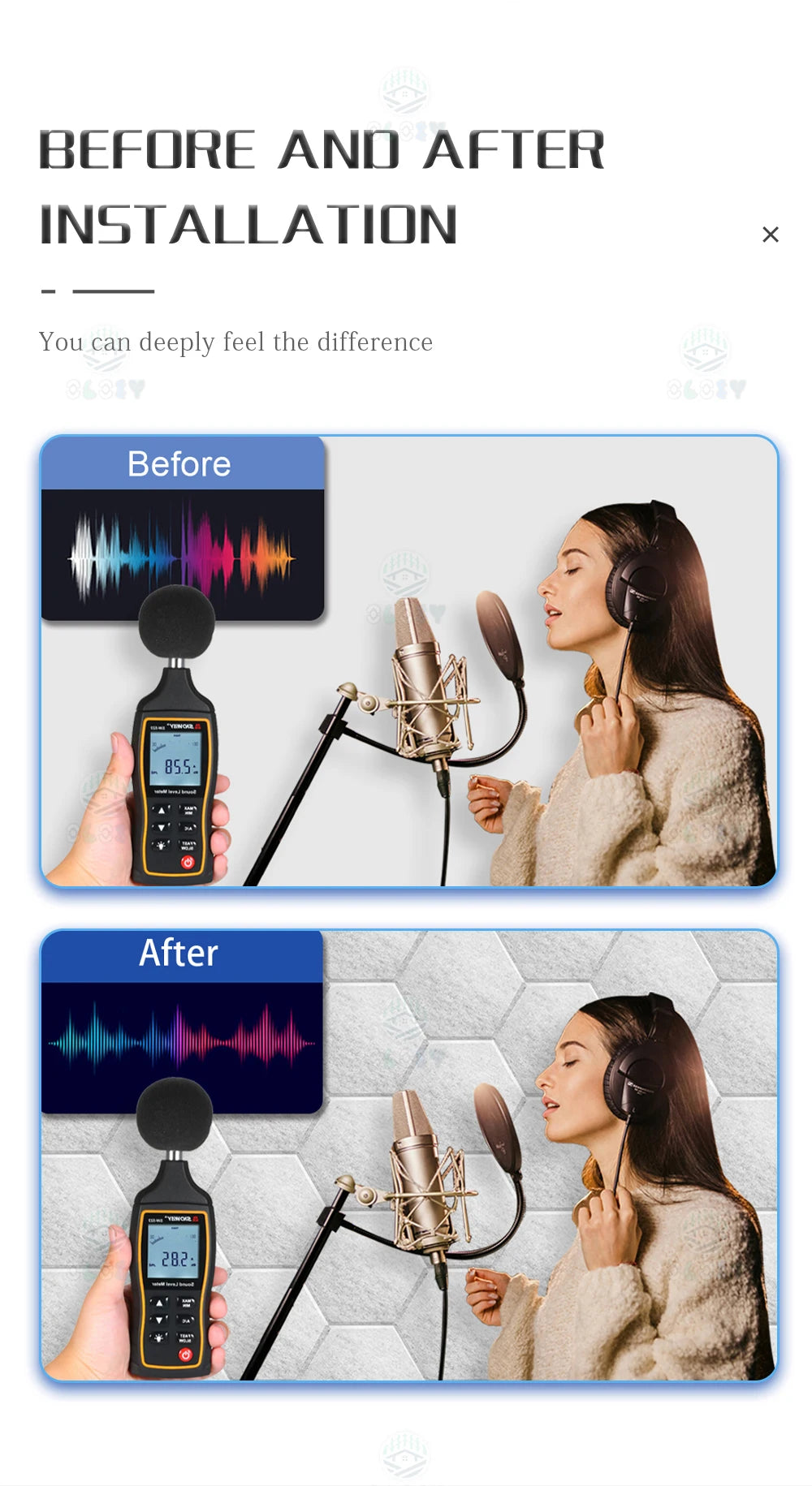 Hexagon 12 Pcs Sound Absorbing Panels Acoustic Wall Absorcion For Home Recording Studio Acoustic Insulator Door Sealing Strip