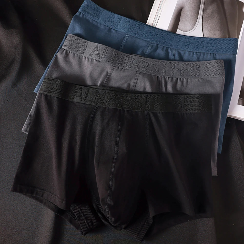 3 Teile/paket 100% Baumwolle Antibakterielle Boxer Hombre Doppel-schicht Atmungsaktive Hygroskopischen U Pouch Unterwäsche Mode männer Höschen