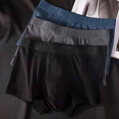 3 Teile/paket 100% Baumwolle Antibakterielle Boxer Hombre Doppel-schicht Atmungsaktive Hygroskopischen U Pouch Unterwäsche Mode männer Höschen