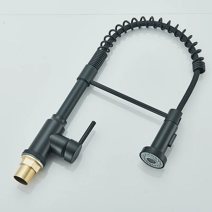 Spring Pull Down Kitchen Faucets Stream Spray Head Hot Cold Water Tap Stainless steel Rotation Kitchen Mixer Tap Crane