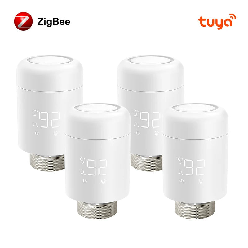 AVATTO 1~6PCS Tuya ZigBee TRV Radiator Actuator Valve,Smart Thermostat Temperature Controller Works With Alexa,Google Home,Alice
